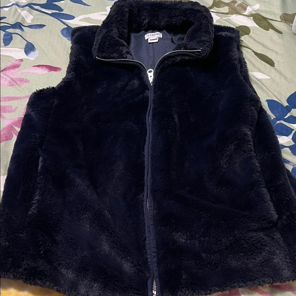 J. Crew Navy Plush Vest New